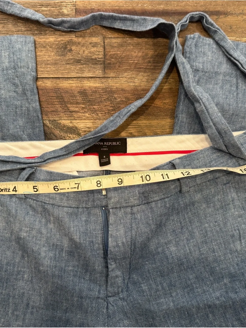 Banana Republic Light Blue Tie-Waist Straight Leg Jeans